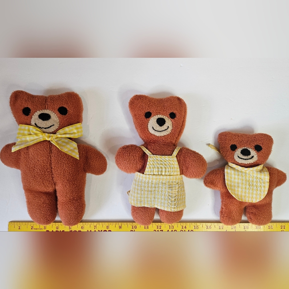 Vintage The Three Bears Set with Yellow Accents
